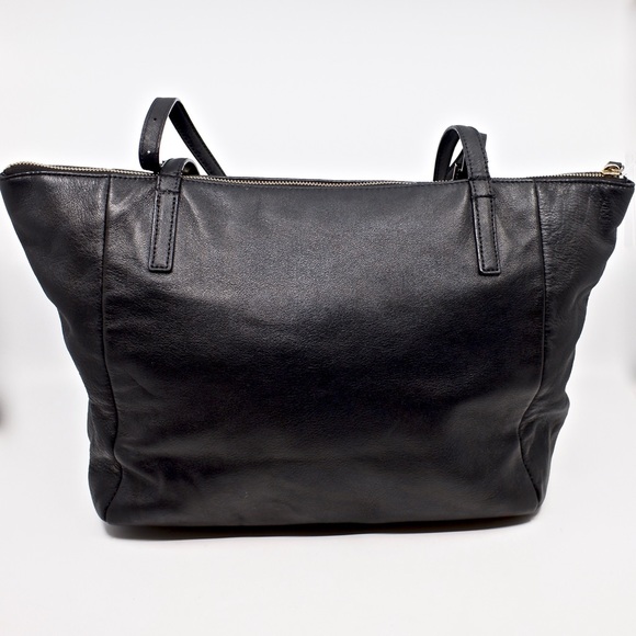 KATE SPADE~emma maya lane~LARGE BLACK LEATHER SHOULDER BAG - Picture 4 of 6